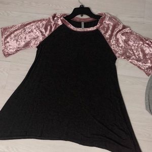 Boutique Top - grey and pink - worn twice